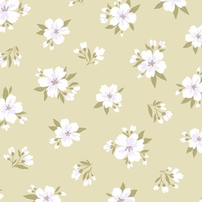 Vintage floral pattern beige-violet 3