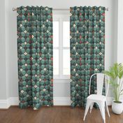 Retro Floral Curtains Flowers