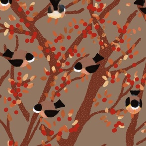 Birds in a autumn tree  - large Size