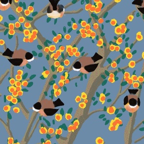 Birds in a flowering tree  - large Size