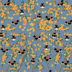 Birds in a flowering tree  - medium Size