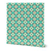 Moroccan Tiles (Turquoise/Coral)