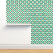 Moroccan Tiles (Turquoise/Coral)