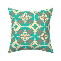 Moroccan Tiles (Turquoise/Coral)