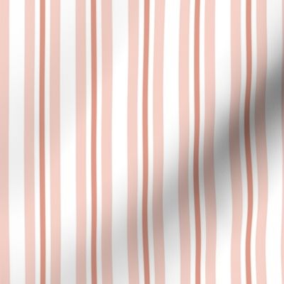 Holiday Stripe in pink and neutrals 1 inch