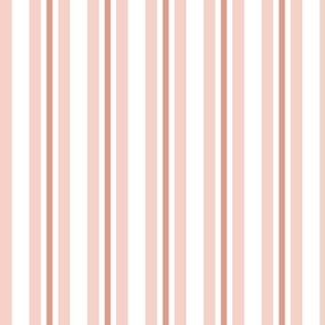 Holiday Stripe in pink and neutrals 1 inch