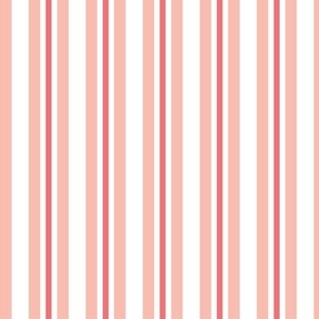 Holiday Stripe in pink and red 1 inch