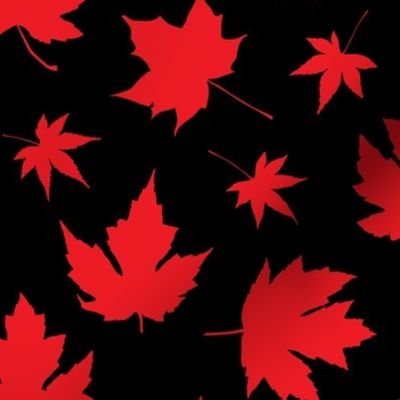 Canada Day Maple Leaves in Red and Black