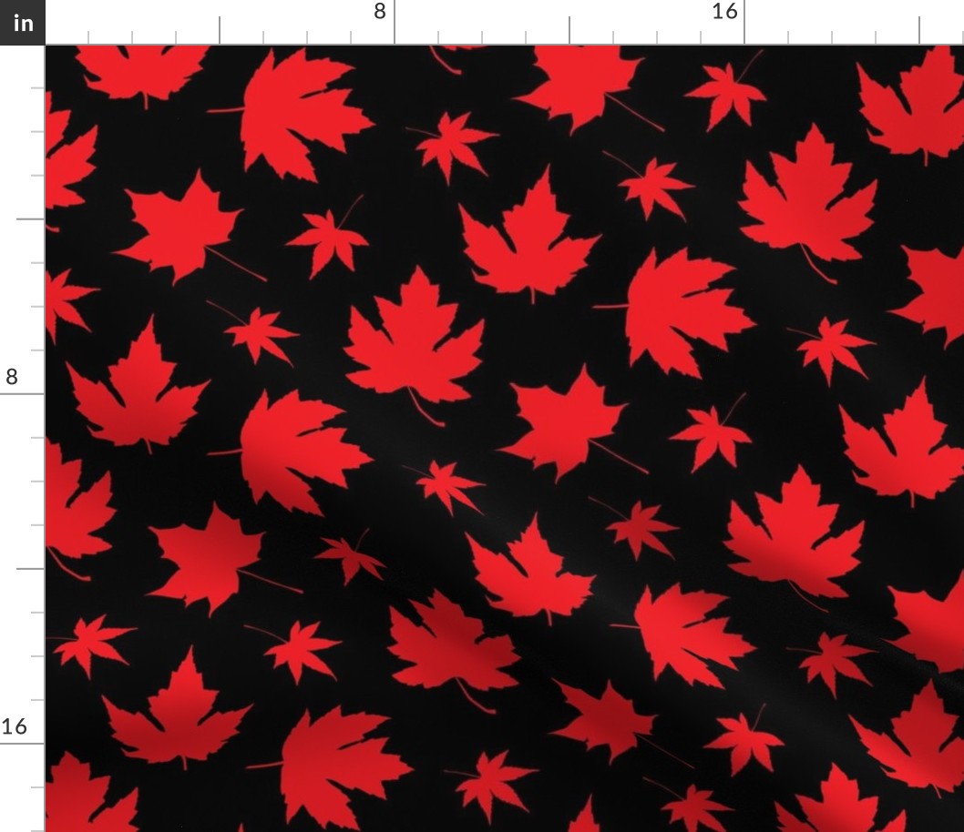 Canada Day Maple Leaves in Red and Black