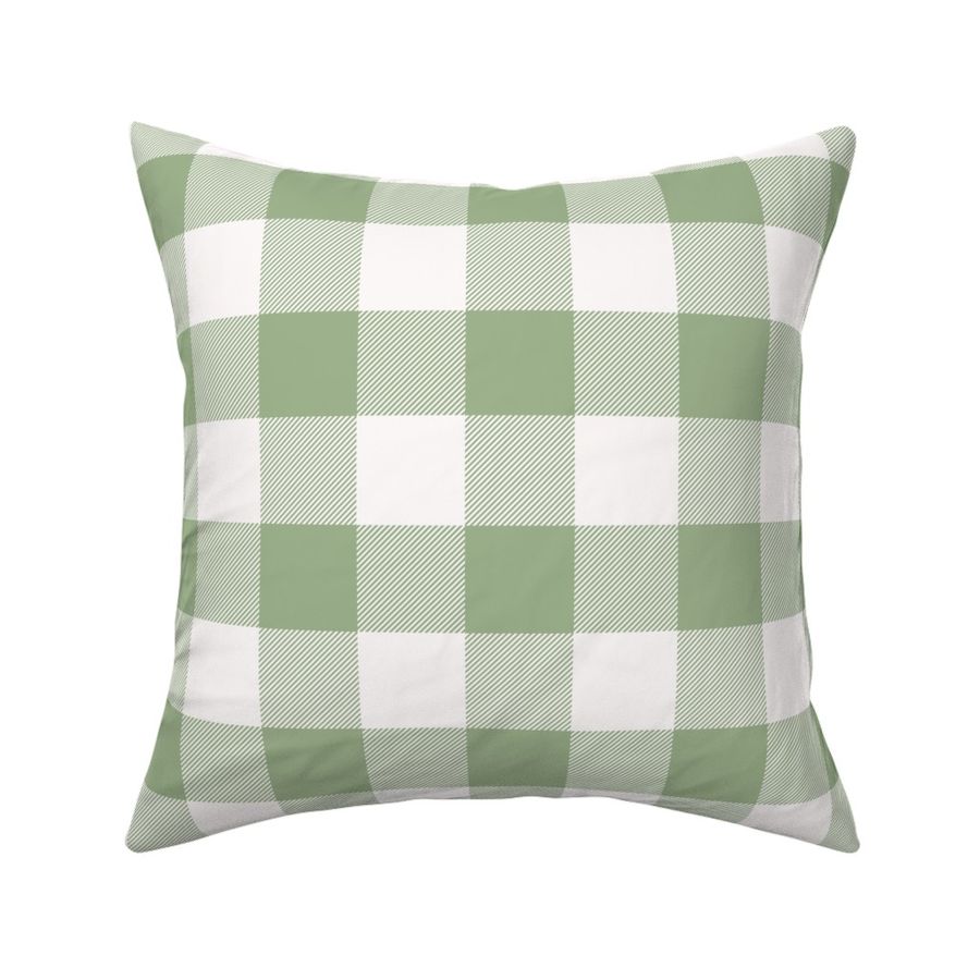 2 Inch Buffalo Check Sage Green and Fabric | Spoonflower