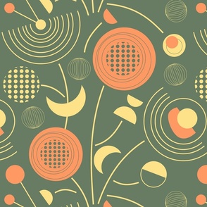 l - retro floral design - dusty orange