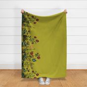 Floral Rococo skirt- or apron embroidery - Gold