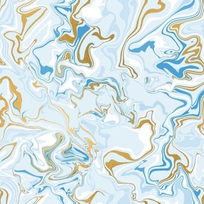 Blue and gold marble swirl