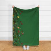 Floral Rococo skirt- or apron embroidery - Green