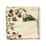 Floral Rococo skirt- or apron embroidery - white