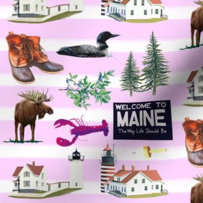 Maine favorites - pink stripe