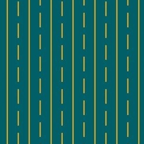 Hwy Stripes, Teal and Gold