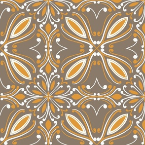 Scandinavian Floral- brown large scale