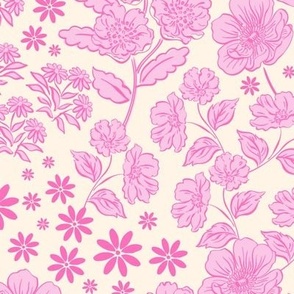 Vintage Ditsy floral _pink LARGE
