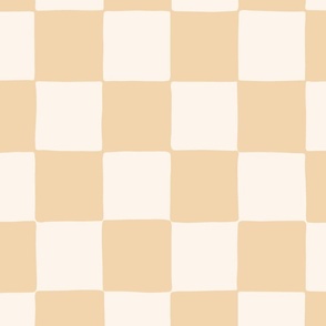 large scale checkers wallpaper in Light Tan
