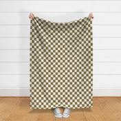 large scale checkers wallpaper checkerboard in Moss Green