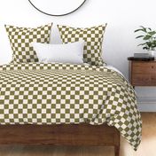 large scale checkers wallpaper checkerboard in Moss Green