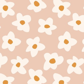 preppy pink Flowers in Cream