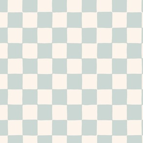 large scale checkerboard checkers wallpaper in Sky Blue