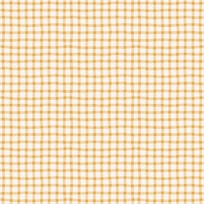 cottagecore Gingham Check Plaid in Yellow Tan