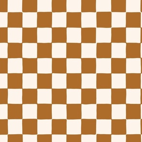checkers wallpaper large scale checkerboard in Copper Brown