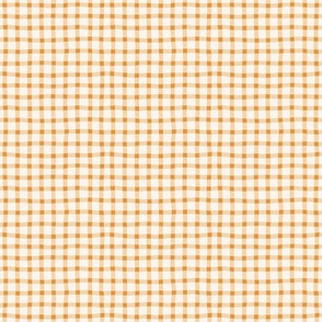 Wobbly Gingham Check Plaid in Butterscotch Tan