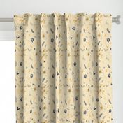 Retro Floral Curtains yellow (Mint Julip)