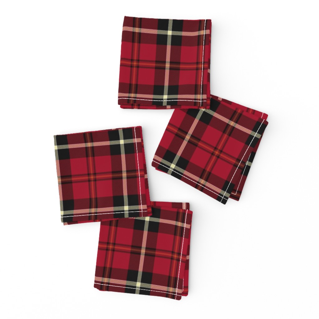 7" Red And The Blackest Wintry Highland Scottish cabincore Tartan