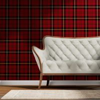 7" Red And The Blackest Wintry Highland Scottish cabincore Tartan