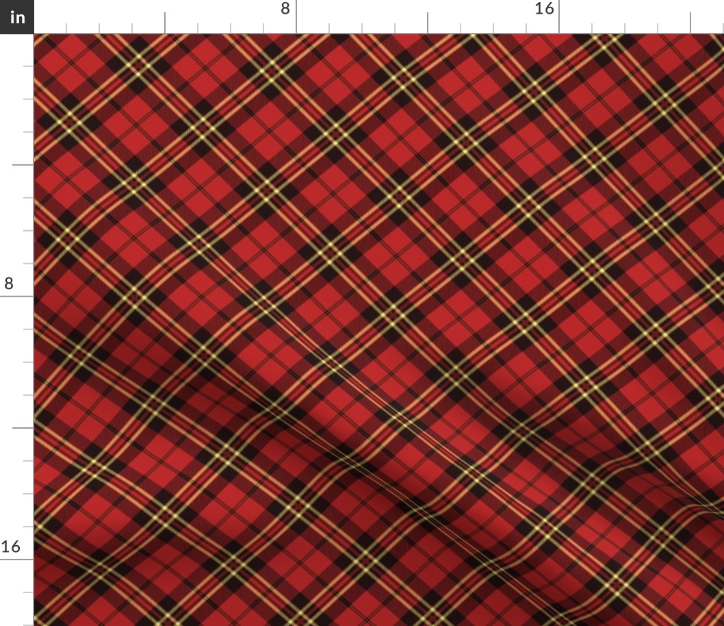 7" Red And The Blackest Scottish Highland cabincore Tartan