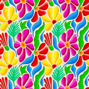 Floral Fiesta Bright Background - Large Scale