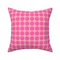 Small - Retro pink polka dots - vintage inspired pink mod circle fabric - simple bold geometric