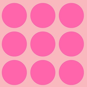 Retro pink polka dots - vintage inspired pink mod circle fabric - simple bold geometric 
