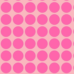 Medium - Retro pink polka dots - vintage inspired pink mod circle fabric - simple bold geometric 