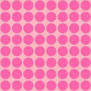 Extra Small - Retro pink polka dots - vintage inspired pink mod circle fabric - simple bold geometric