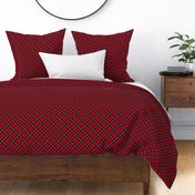 7" Red And The Blackest Diagonal Wintry Scottish Highland cabincore Tartan
