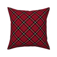 7" Red And The Blackest Diagonal Wintry Scottish Highland cabincore Tartan