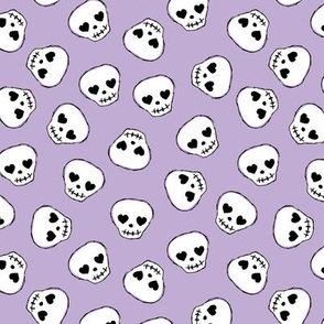 Little day of the dead love skulls halloween kids design on lilac purple 