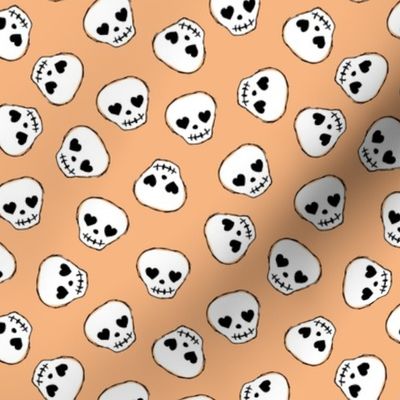 Little day of the dead love skulls halloween kids design on apricot blush