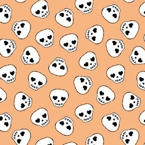 Little day of the dead love skulls halloween kids design on apricot blush