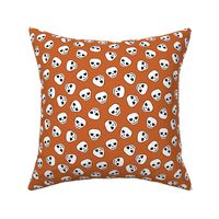 Little day of the dead love skulls halloween kids design on rust orange