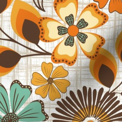 (L) Retro Floral - Seventies Vintage Flowers