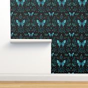 Mystical Butterfly-Turquoise-Larger Pattern-Repeating in every 20 inches