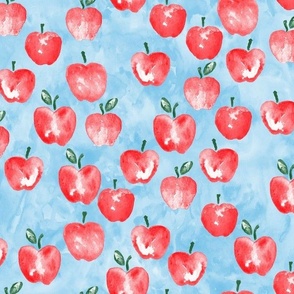 (large scale) watercolor apples - blue - C22