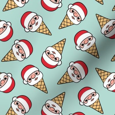 Santa Ice Cream Cones - mint - Christmas - LAD22